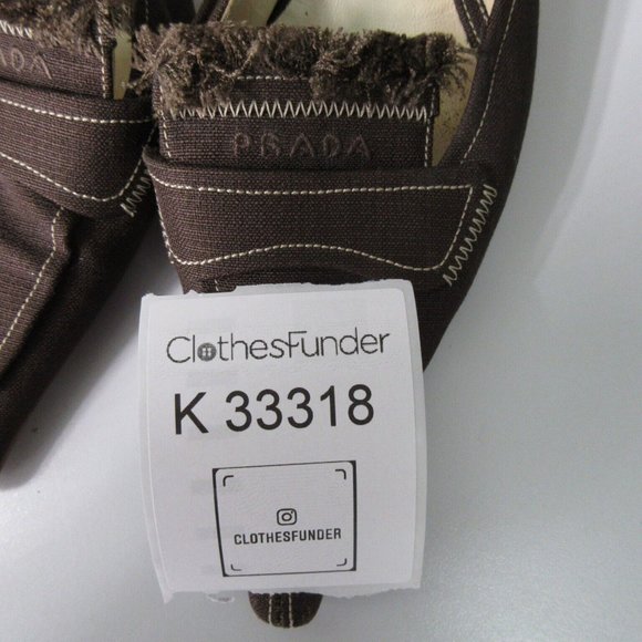 Prada Heels 7.5 Canvas Pumps Buckle Straps Logo EUR 38 1/2 Italy - Picture 12 of 12